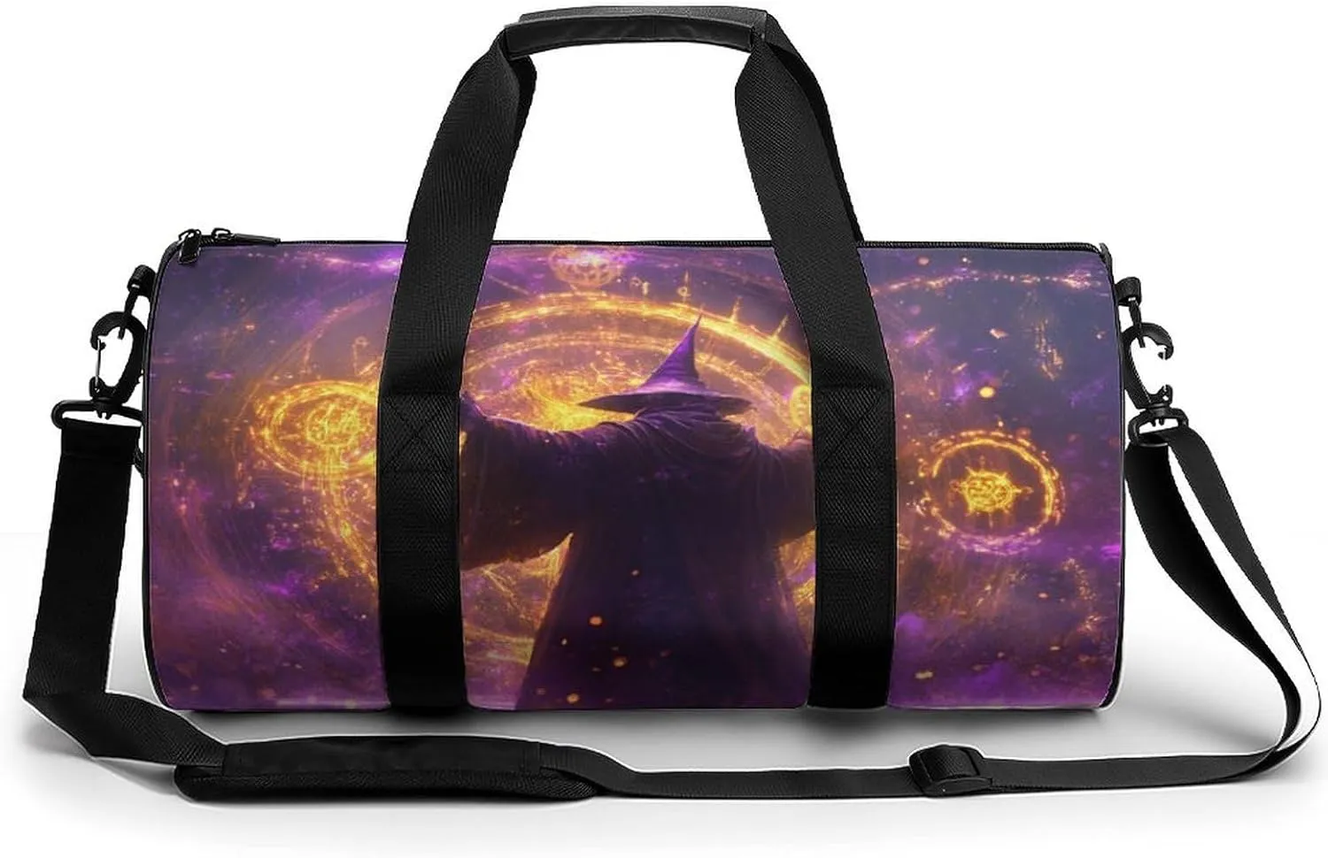 Gym Bag 17in for Men Women, Waterproof Foldable Sports Organizer, Durable Workout Travel Duffle Bag, Mystical Invocation-11