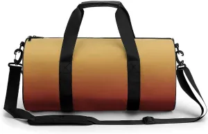 Gym Bag 17in for Men Women, Waterproof Foldable Sports Organizer, Durable Workout Travel Duffle Bag, Warm Horizon Gradient-1607