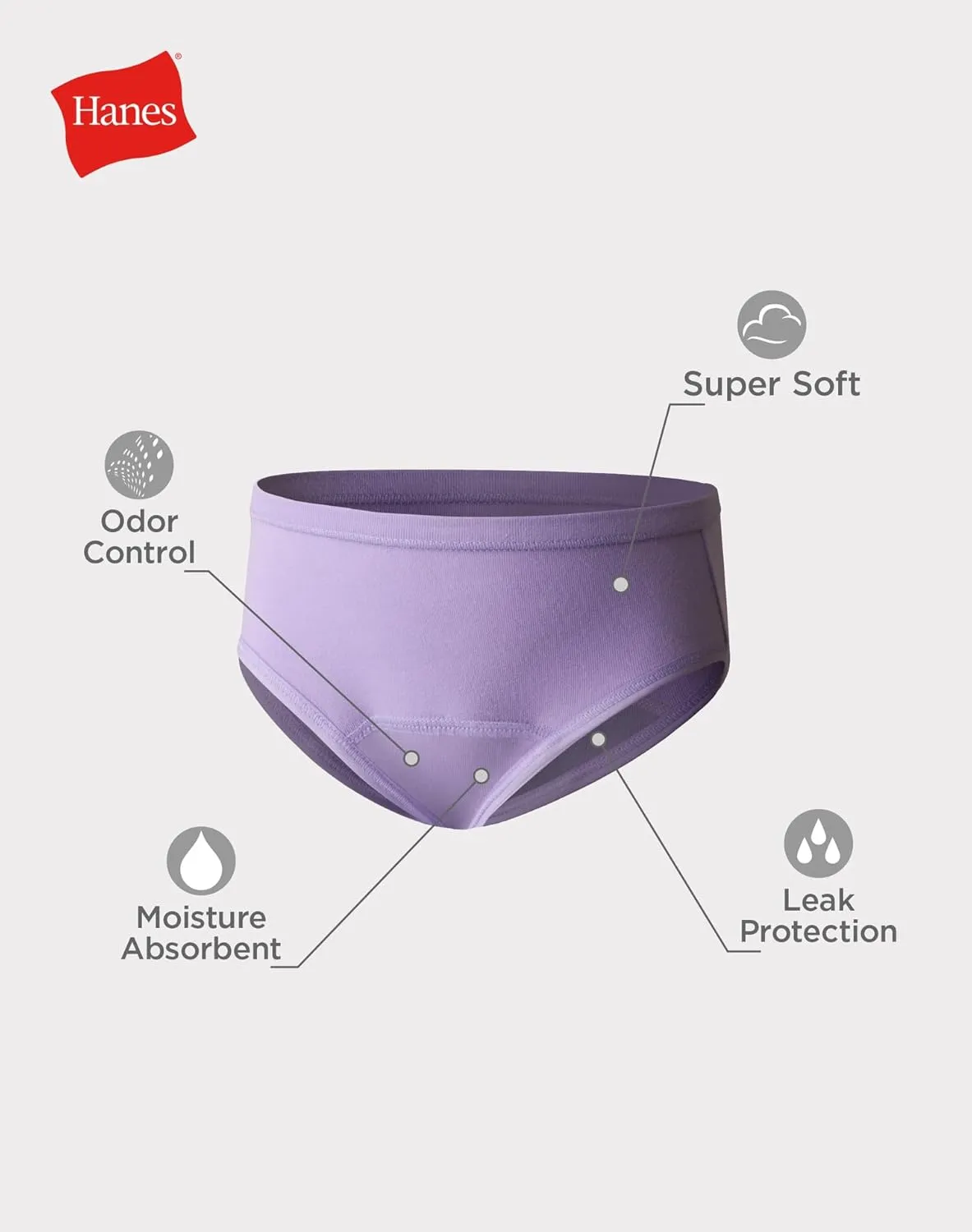 Hanes Girls Trainer Underwear for Toddlers, Washable Potty-Training Brief Panties, 6-Pack