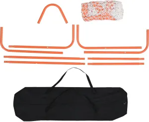 Happybuy Lacrosse Goal, 4' x 4' Portable Folding Net with Carry Bag, Durable Iron Frame, Quick Setup for Youth Training, Orange