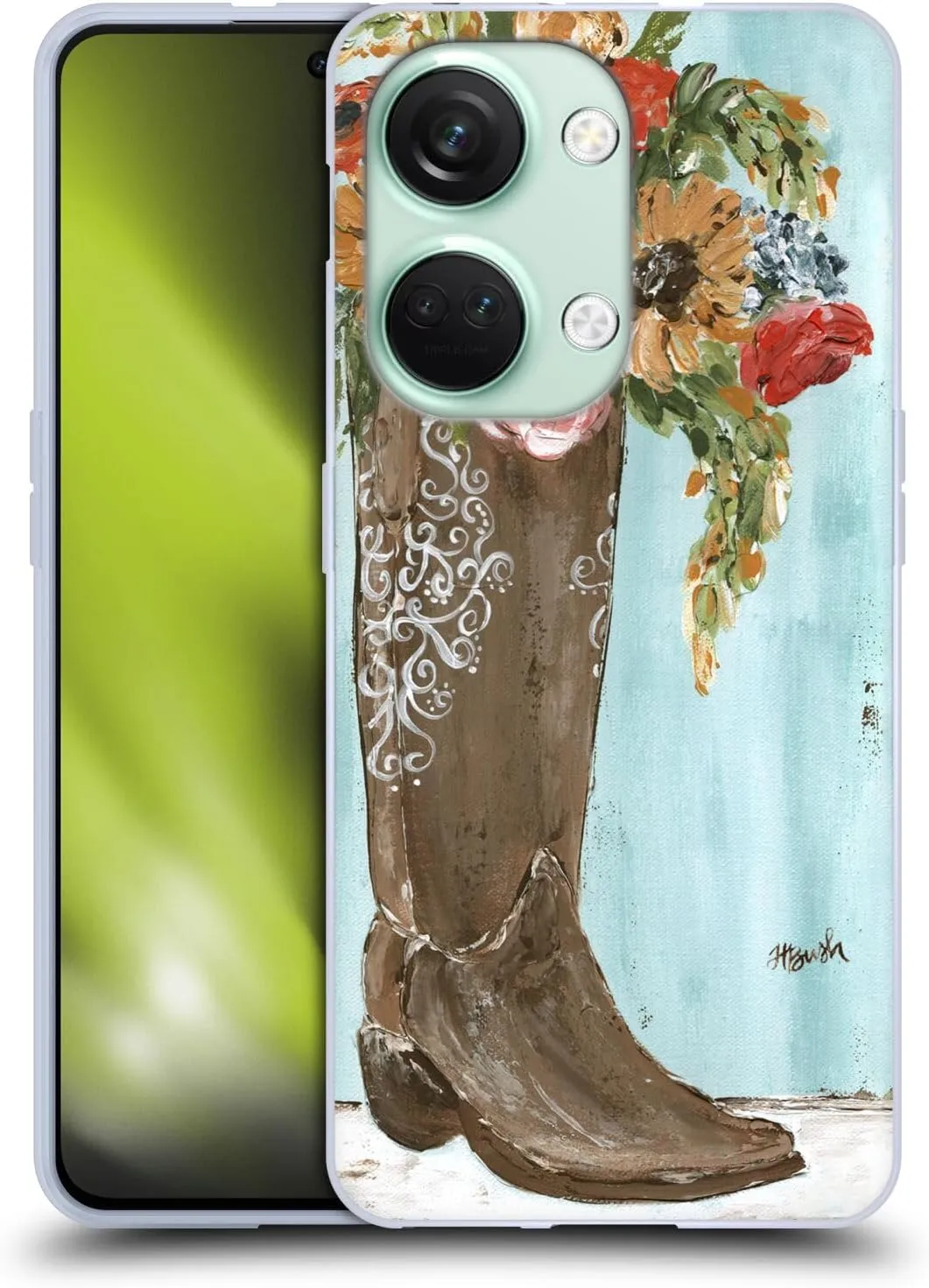 Head Case Designs Officially Licensed Haley Bush Boot Floral Painting Soft Gel Case Compatible with OnePlus Nord 3 5G