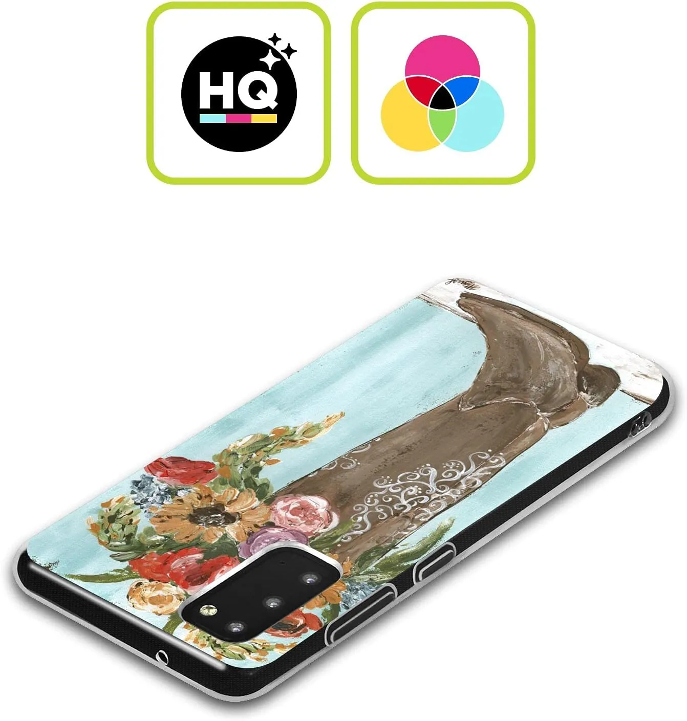 Head Case Designs Officially Licensed Haley Bush Boot Floral Painting Soft Gel Case Compatible with Samsung Galaxy M55 5G