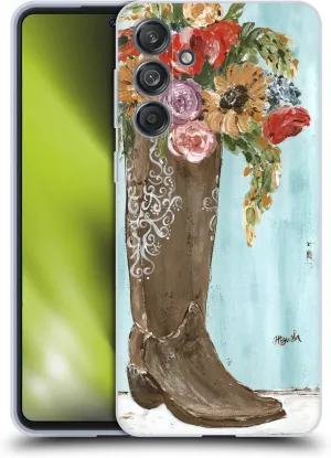 Head Case Designs Officially Licensed Haley Bush Boot Floral Painting Soft Gel Case Compatible with Samsung Galaxy M55 5G