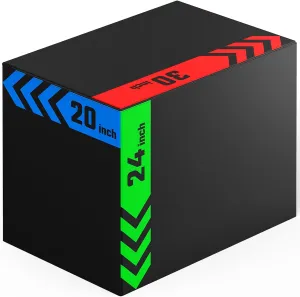 Heavy Foam Plyometric Box, Jumping Exercise Equipment Trainer with Anti-Slip Surface for Workout Training, Pro-Duty HIIT Exercise Foam Plyo Box, Home Gym