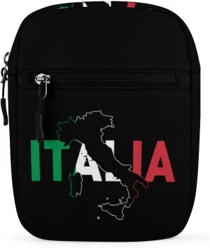 Italia Flag Map Crossbody Bag for Men Women Fashion Belt Bag Waist Pack for Travel Hiking