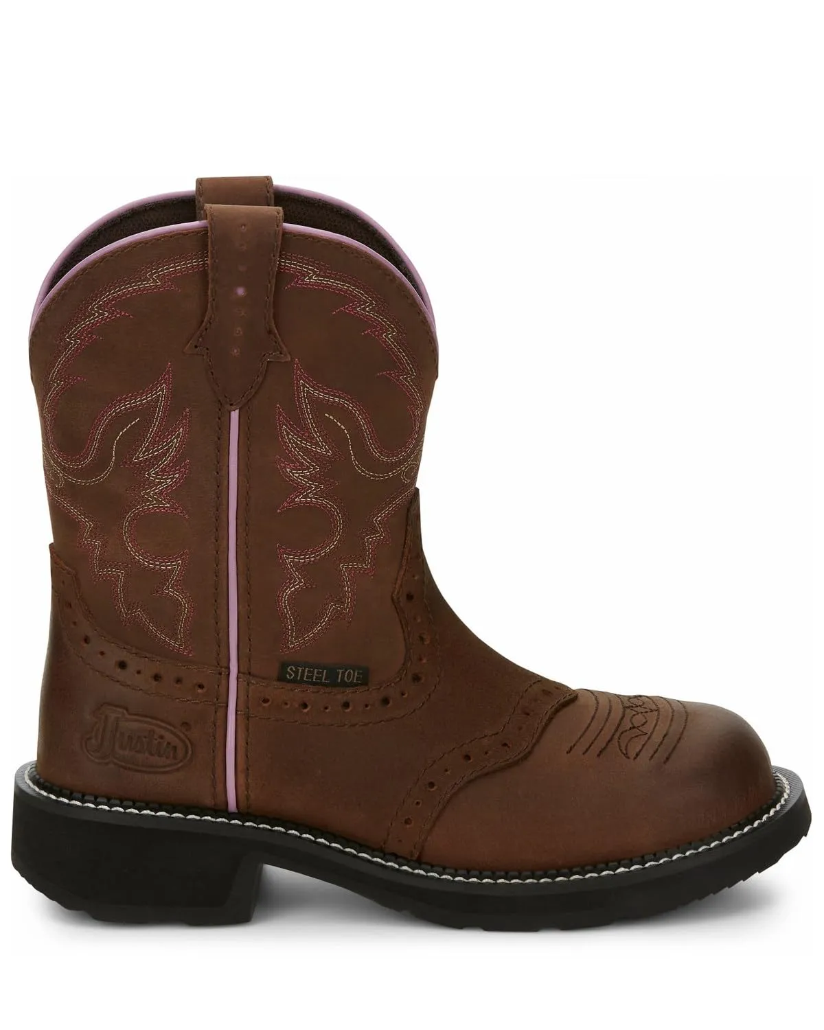 Justin Women's Wanette Western Work Boot Steel Toe Distressed Brown 8.5 M