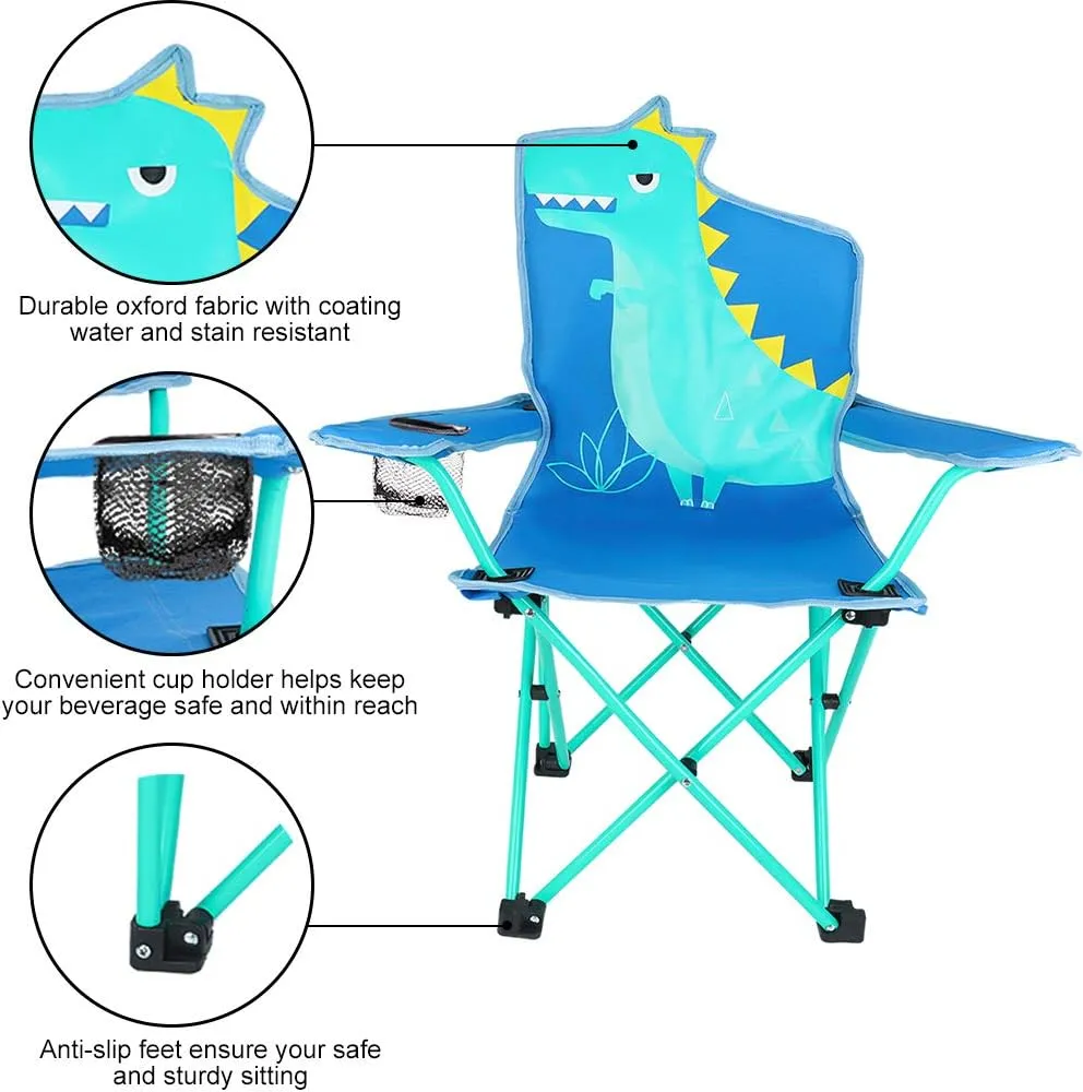 KABOER Kids Outdoor Folding Lawn and Camping Chair with Cup Holder and Carrying Bag, Children's Camping Chairs