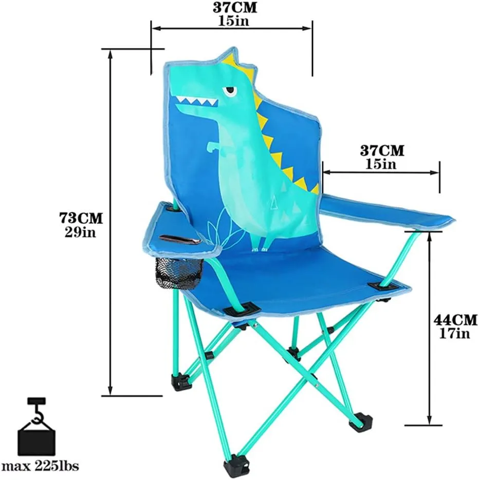KABOER Kids Outdoor Folding Lawn and Camping Chair with Cup Holder and Carrying Bag, Children's Camping Chairs