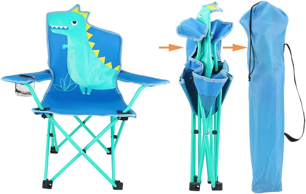 KABOER Kids Outdoor Folding Lawn and Camping Chair with Cup Holder and Carrying Bag, Children's Camping Chairs
