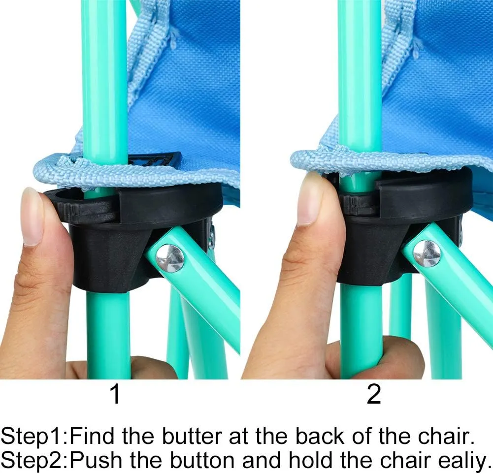 KABOER Kids Outdoor Folding Lawn and Camping Chair with Cup Holder and Carrying Bag, Children's Camping Chairs