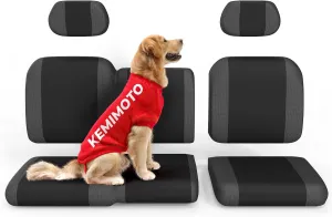 KEMIMOTO UTV Seat Cover Set for 60/40 Split Back Seat Compatible with Polaris Ranger XP 1000 2017-2021, Split Bench Seat Covers Upgraded w/Headrest Cover (Crew Fits Front Seat Only)