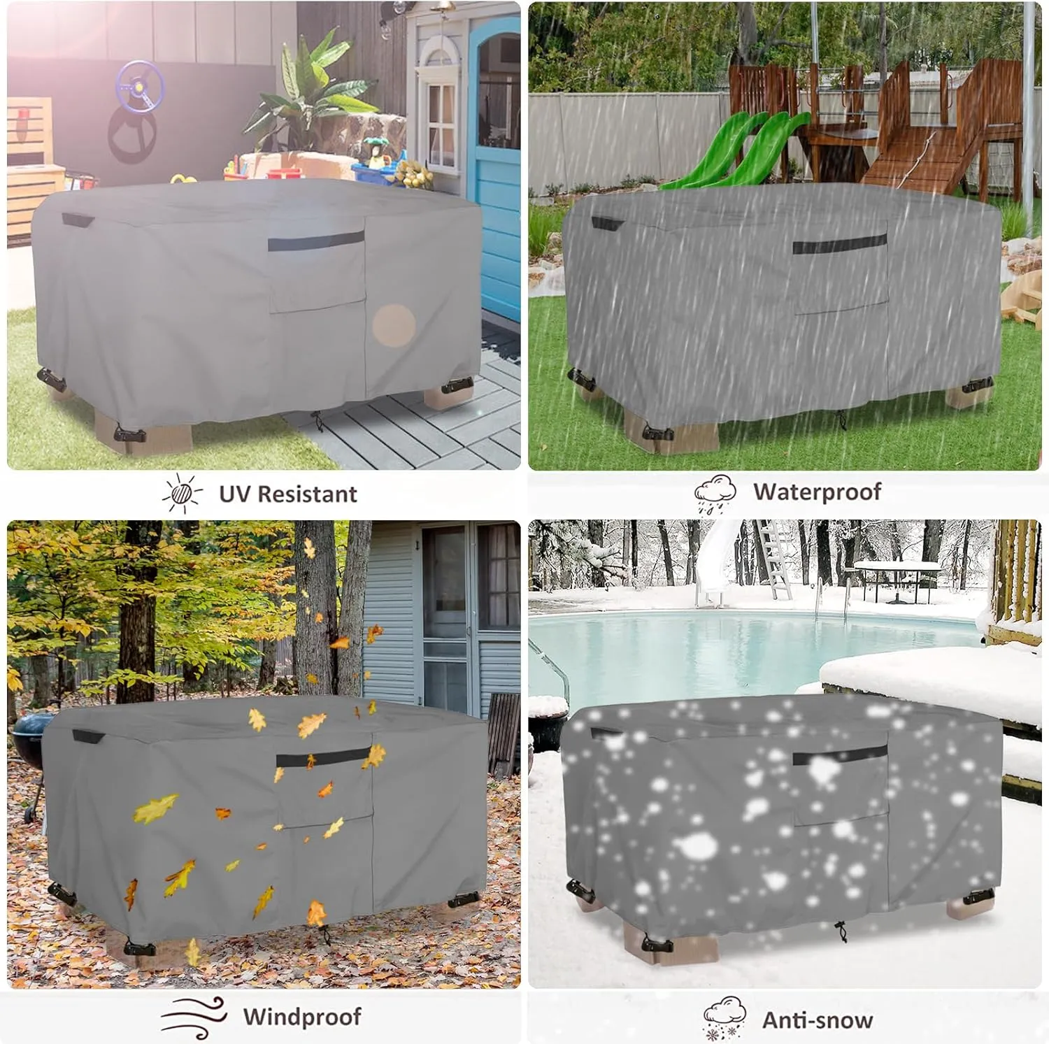 Kids Sand Table Cover Suitable for Step2 Sand Table,Waterproof,Defoliation Prevention Anti-UV Outdoor Toys Cover,Grey.Cover only