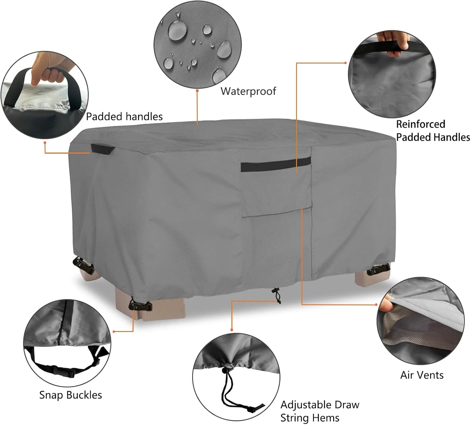 Kids Sand Table Cover Suitable for Step2 Sand Table,Waterproof,Defoliation Prevention Anti-UV Outdoor Toys Cover,Grey.Cover only