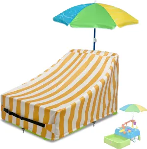 Kids Water Table Cover for Step2 Waterpark Wonders Two-Tier Water Table,Heavy-Duty 600D Waterproof Oxford cloth, Dustproof, UV resistant,Outdoor Kids Water Activity Sensory Playset Covers（Yellow）