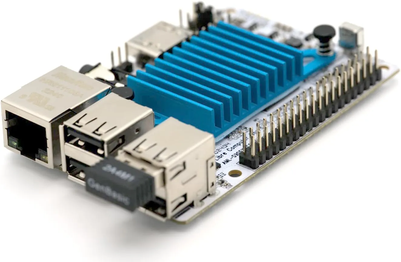 Libre Computer Le Potato Mini Single Board Computer with USB WiFi 4 and Heatsink (2GB WiFi 4, Libre Blue)