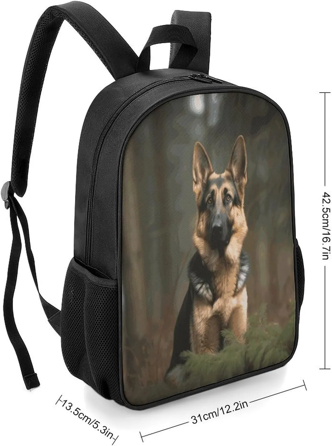Lightweight Backpacks Cute Travel Bag Durable German Shepherd Printing Small Travel Backpack For Women & Men
