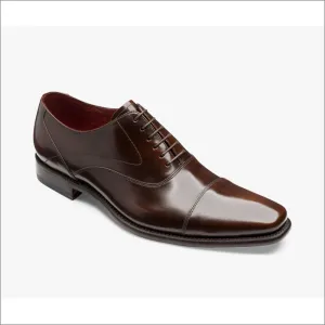 Loake Sharp Dark Brown Leather Toe Cap@