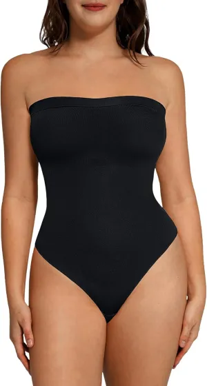 Lover-Beauty Shapewear Tummy Control Strapless Bodysuit for Women Seamless Thong Body Shaper Waist Trainer
