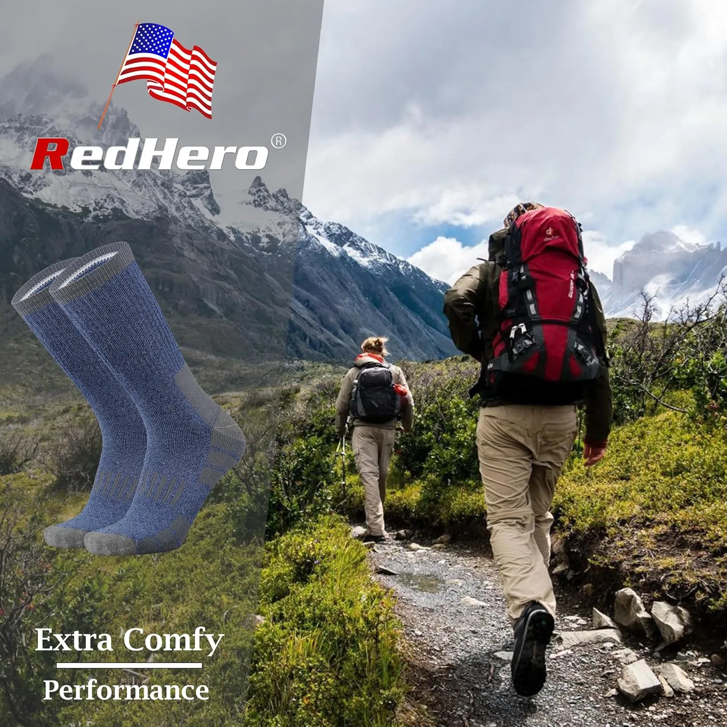 Men's Cotton Heavy Thick Full Cushion Crew Socks Moisture Wicking Control Thermal Winter Athletic Steel Toe Work Boot