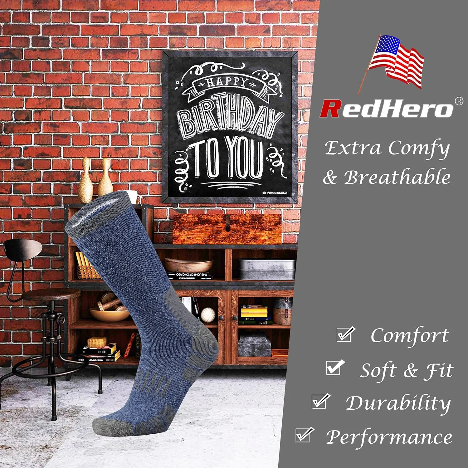 Men's Cotton Heavy Thick Full Cushion Crew Socks Moisture Wicking Control Thermal Winter Athletic Steel Toe Work Boot