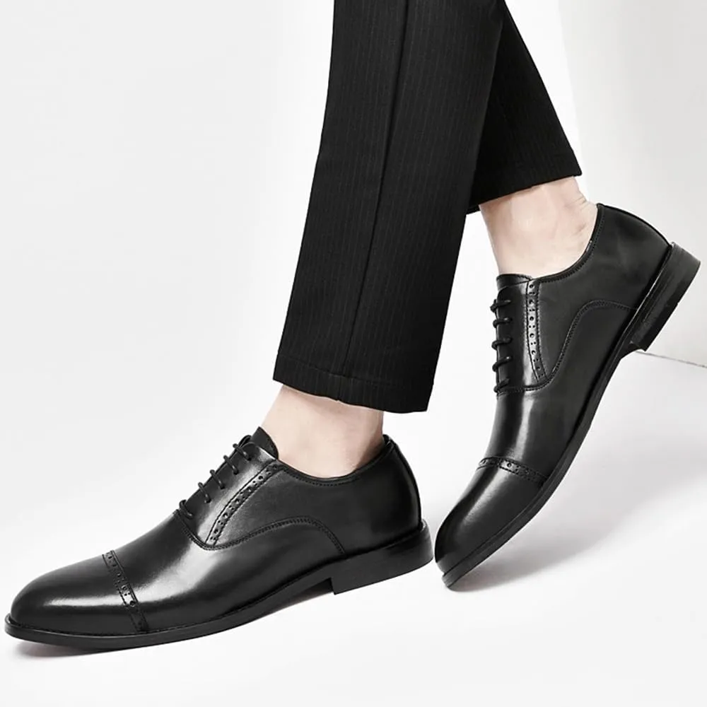 Mens Loafers Genuine Leather Office Comfortable Tuxedo Shoes Formal Summer Work Formal Oxford Shoes