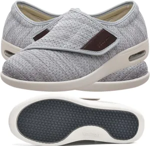 Men's Orthopedic Knit Sneakers with 3 Pairs Insoles Replacement for Elderly Swollen Feet Lightweight Loafer Slip On Boat Wide Fit Trainers Men