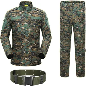 Military Tactical Mens Hunting Combat BDU Uniform Suit Shirt & Pants with Belt MC
