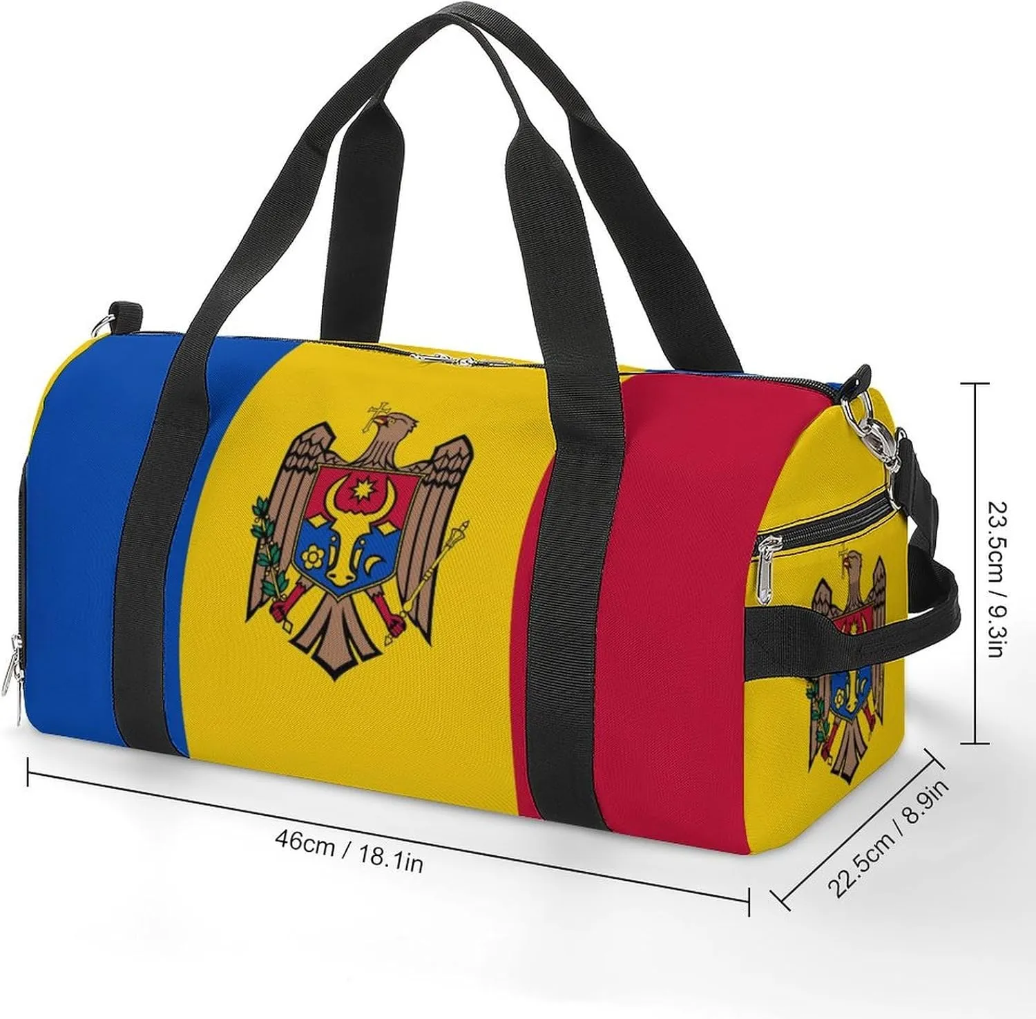 Moldova Flag Duffel Bag for Men Women with Shoe Compartment Weekender Tote