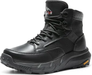 NORTIV 8 Men's Lightweight Casual Work Boots Leather Military Outdoor Hiking Motorcycle Combat Boots Commando