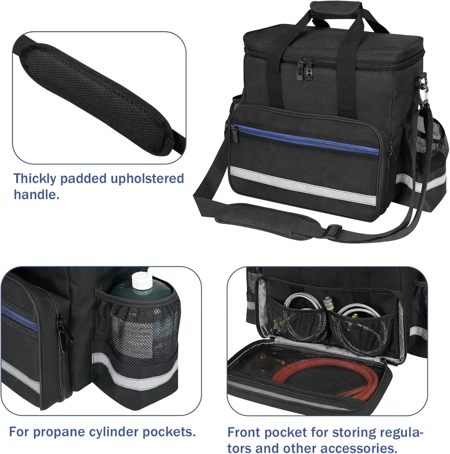 ORKELS Portable Propane Heater Carry Bag Compatible with Mr. Heater MH9BX – Durable Carrying Case with Multiple Pockets & Anti-Slip Bottom for Camping, RV Travel & Ice Fishing – Bag Only