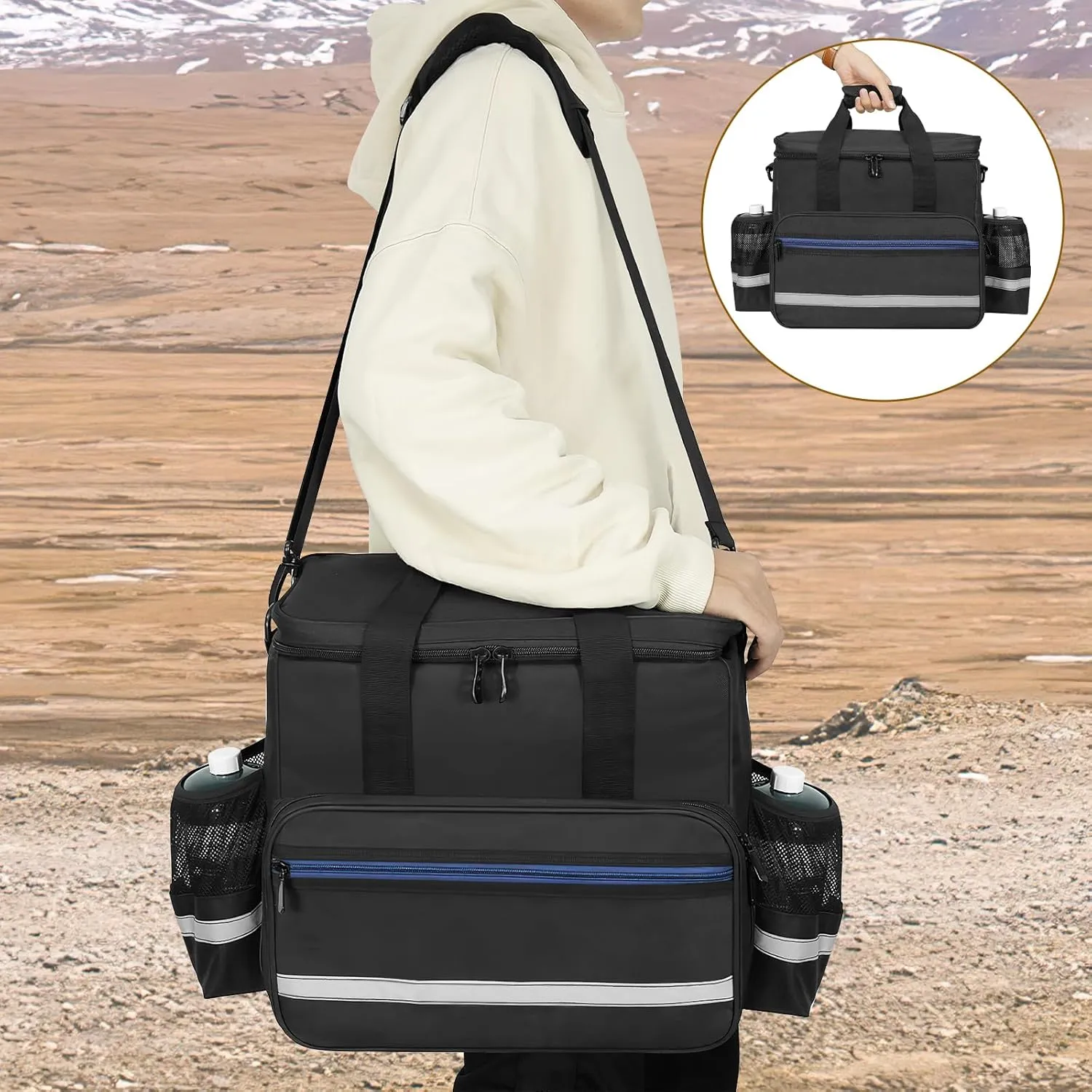 ORKELS Portable Propane Heater Carry Bag Compatible with Mr. Heater MH9BX – Durable Carrying Case with Multiple Pockets & Anti-Slip Bottom for Camping, RV Travel & Ice Fishing – Bag Only