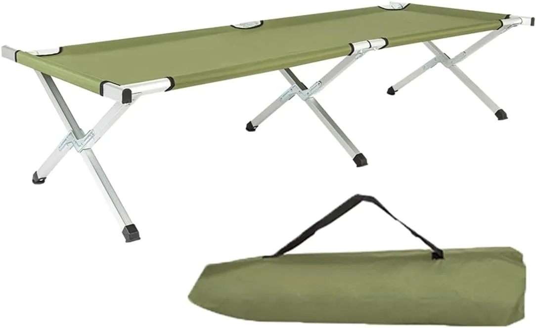 Outdoor Camping Cot, Folding Lightweight Bed Portable Camping Cot with Carry Bag for Adults Hiking Hunting Traveling