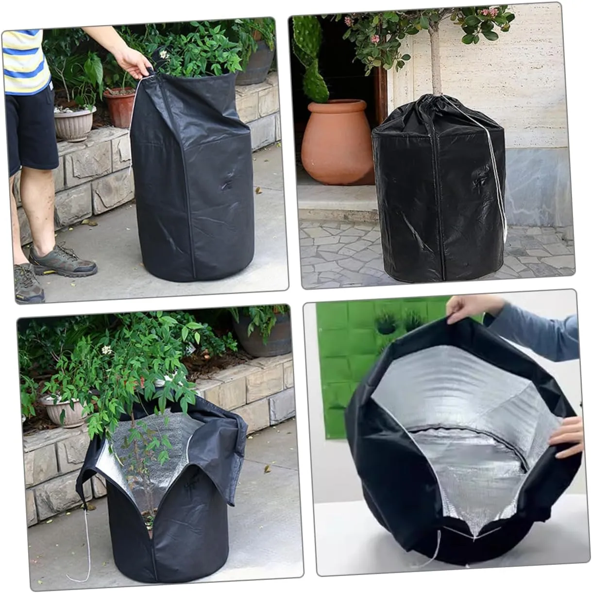 POPETPOP 4sets Tree Protectors for Winter Flowerpot Insulation Oxford Cloth Garden Protector Frost Shrub Cover Plant Protection Bag 2pcs*4