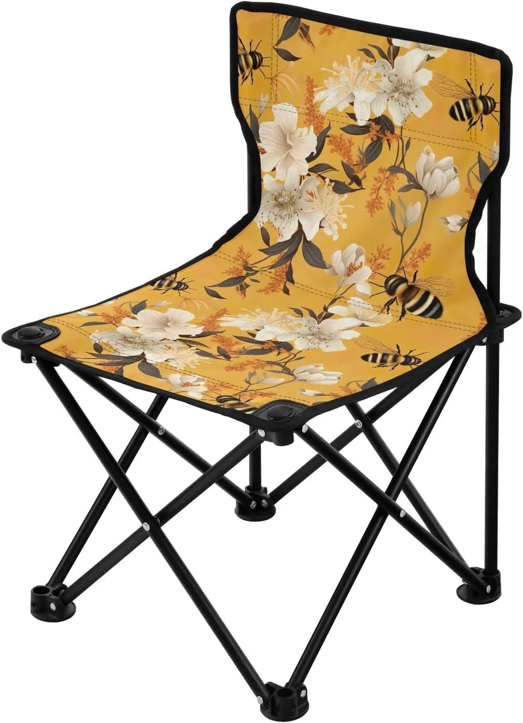 Portable Camping Chairs Flowers Floral Bee Lightweight Folding Chair for Camping, Beach, Picnic, Travel and Sports with Carry Bag 20849979