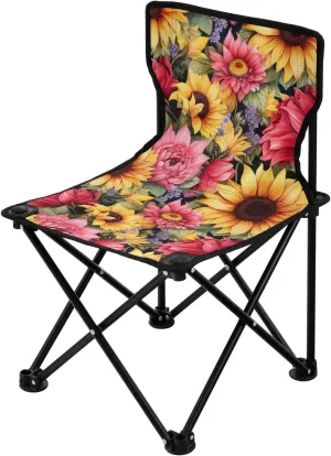 Portable Camping Chairs Flowers Sunflower Lightweight Folding Chair for Camping, Beach, Picnic, Travel and Sports with Carry Bag 20857582