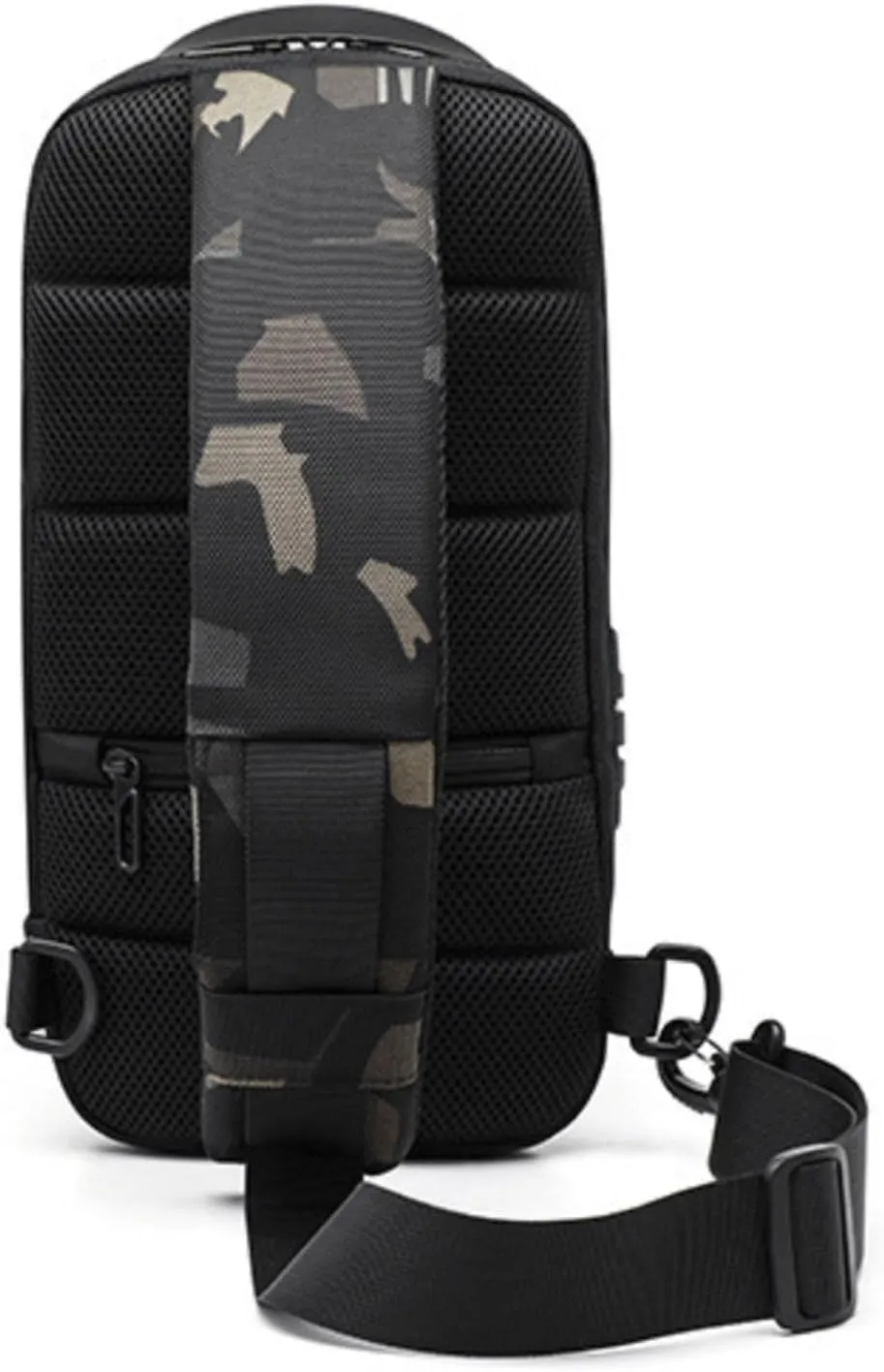 Portable Storage Bag Carry Case for ROG Ally/Steam Deck/Switch Handheld Game Console Daily Travel Crossbody/Shoulder Protective Bag with Anti-Theft Lock,USB Charging Port (Camouflage)