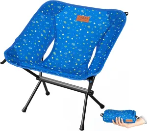 Protable Lightweight Chair for Youth, Compact Folding Size 12.6“×4.3", Only Weights 1.6lbs, 600D Oxford Fabric, Durable Aluminum Alloy Frame, Easy to Storage & Carry(Blue)
