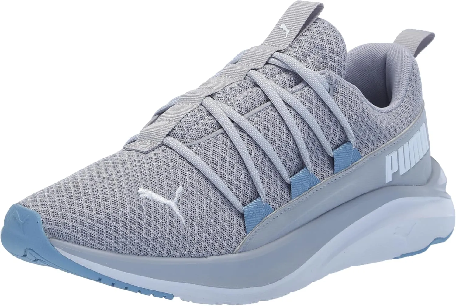 PUMA Mens Softride One4all Cross Trainer, Gray Fog Mens White-Zen Blue, 10