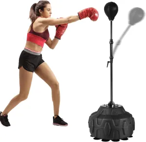 Punching Bag with Stand Height Adjustable 55.9-71.6”Box Trainer - Rugged Boxing Equipment for Home Gym, Fast Reflex Training, Knockout Workouts, Speed Bag for Adults and Kid, Relieve Stress & Fitness
