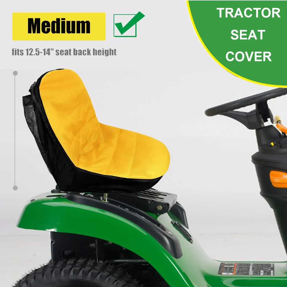 Riding Lawn Mower Seat Cover Compatible with John Deere,Tractor Seat Cover Compatible with Cub Cadet,for Craftsman,Mower Seat Cushion (Medium)
