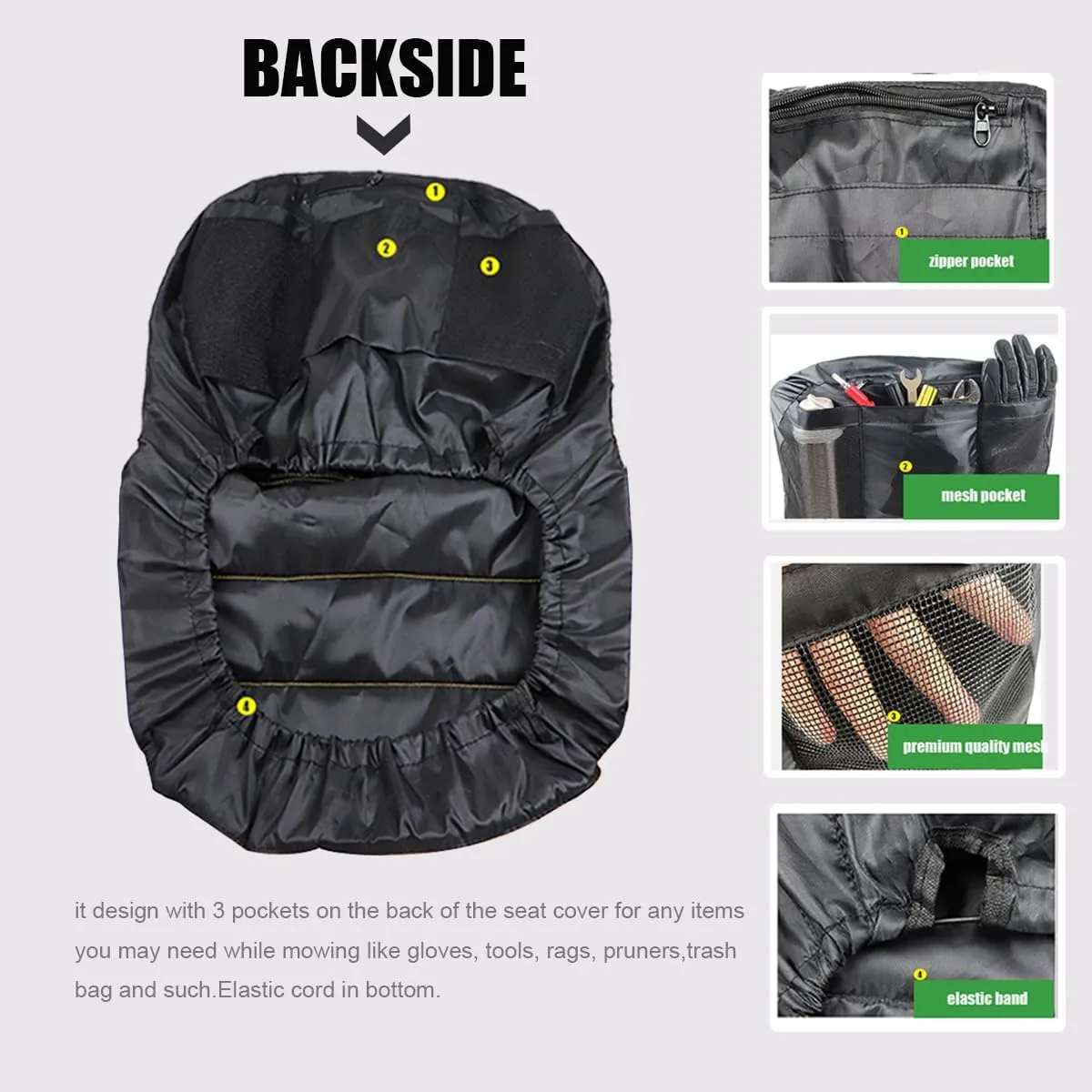 Riding Lawn Mower Seat Cover Compatible with John Deere,Tractor Seat Cover Compatible with Cub Cadet,for Craftsman,Mower Seat Cushion (Medium)