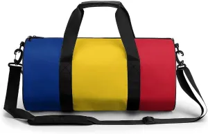 Romanian Flag Large Capacity Gym Bag for Men Women Dry Wet Separation Sports Travel Tote