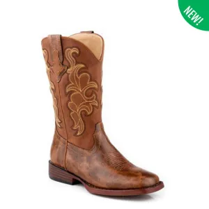 ROPER KIDS QUILLS COGNAC OSTRICH BOOTS