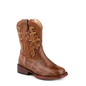 Roper Toddler Quills Cognac Ostrich Print 09-017-1900-3620