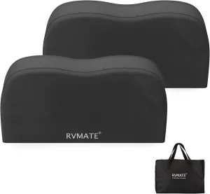 RVMATE RV Tire Covers, Dual Axle Wheel Cover (2 Pack) Fits 24""-27"" Diameter Tires, Waterproof Anti-UV 600D Oxford Black Dual Tire Covers RV Accessories for RV/Truck/Trailer, RMDTC2427-2-PVC