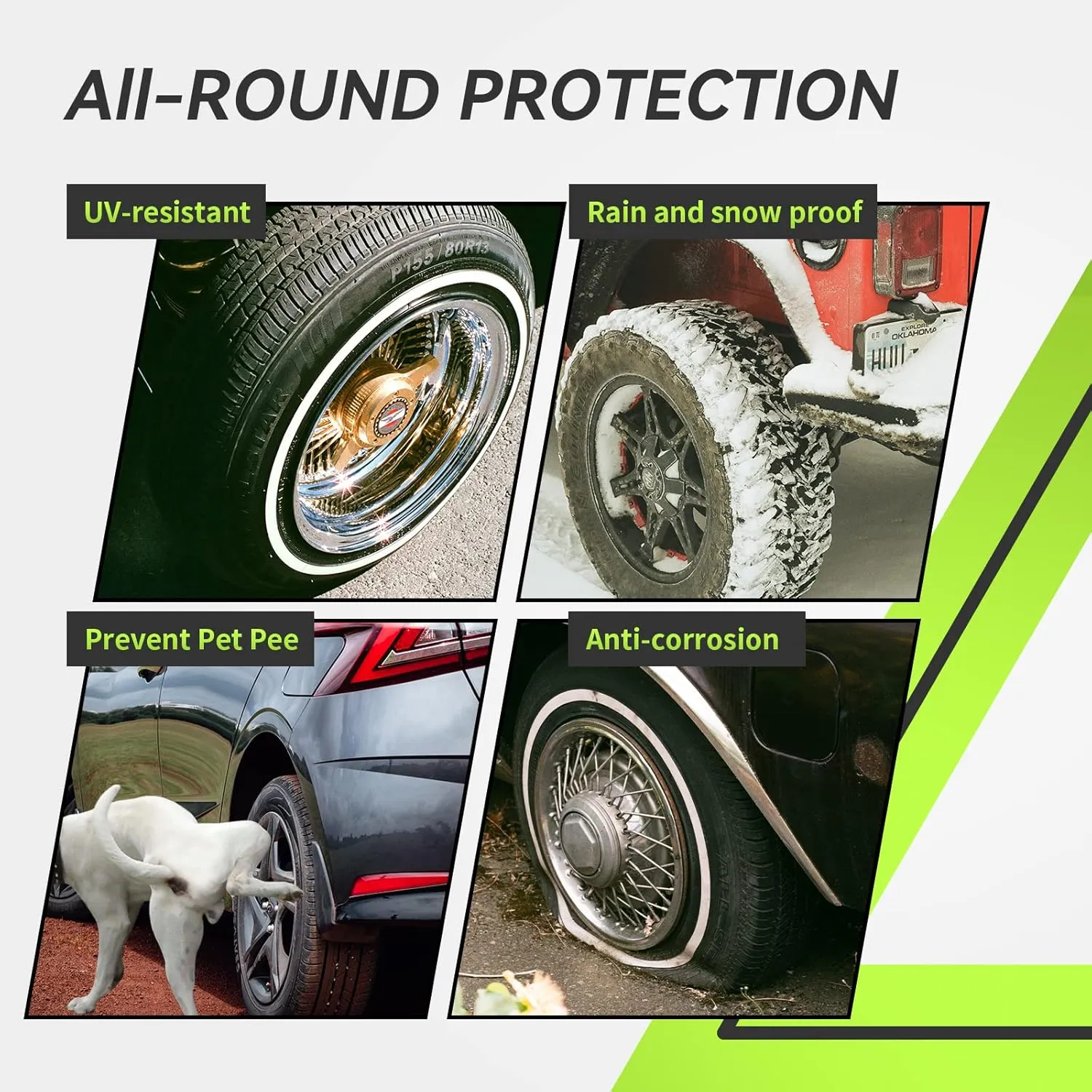 RVMATE RV Tire Covers, Dual Axle Wheel Cover (2 Pack) Fits 30''-33'' Diameter Tires, Waterproof Anti-UV 600D Oxford Black Covers Accessories for RV/Truck/Trailer