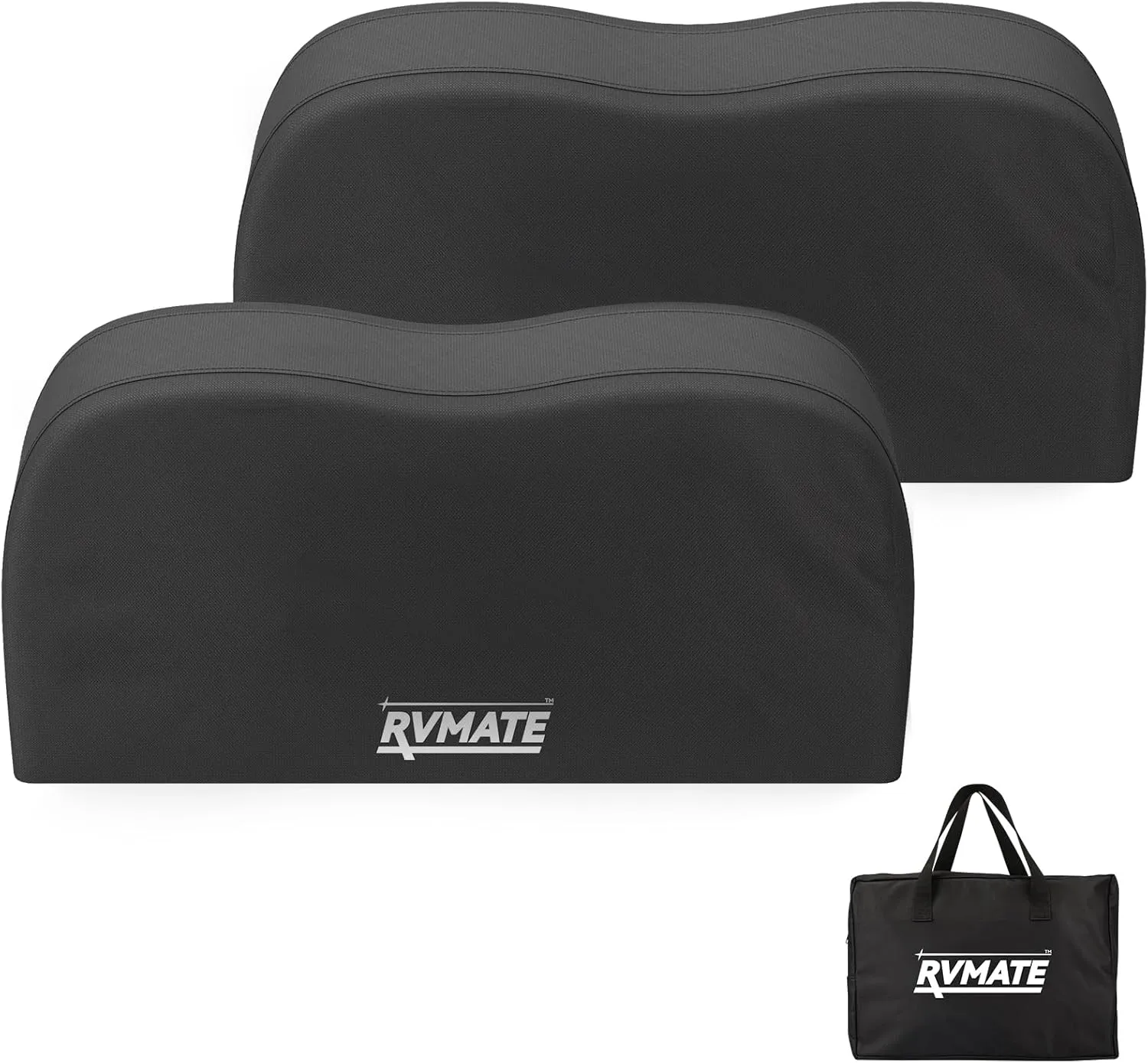 RVMATE RV Tire Covers, Dual Axle Wheel Cover (2 Pack) Fits 30''-33'' Diameter Tires, Waterproof Anti-UV 600D Oxford Black Covers Accessories for RV/Truck/Trailer