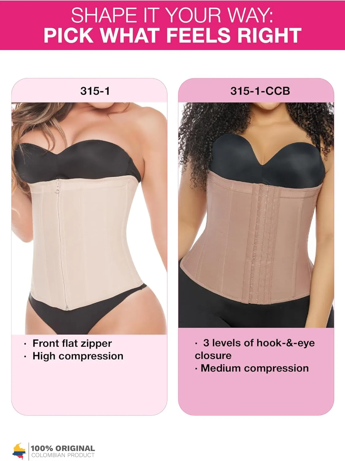 Salome 0315-1 Colombian Waist Trainer Fajas for Women Cinturillas Colombianas
