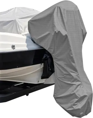 Seal Skin Covers Outboard Motor Cover with Zipper, Waterproof, UV-Proof, Trailerable Full Size Boat Engine Cover for Motor, Fade Resistant, Gray Color, Fits 175-225HP