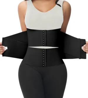 SHAPSHE Waist Trainer for Women Workout Waist Cincher Trimmer Belly Belt Segmented Tummy Control Hourglass Body Shaper Triple Wrap Sweat Girdle